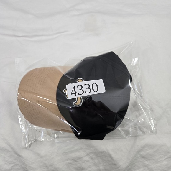 VTG Y2K Reebok New Orleans Saints Hat Cap Adjustable Black Gold Fleur De Lis NFL - Picture 10 of 10